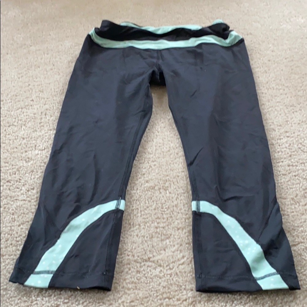 Light Blue and White Polka Dot Lululemon Leggings